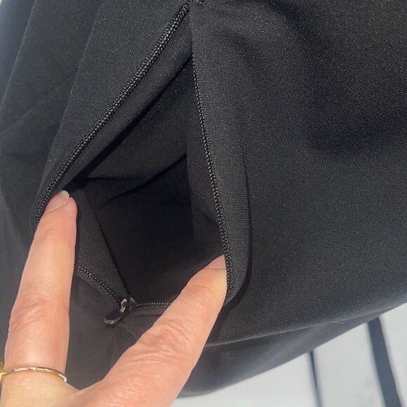 Ministry Of Supply Kinetic Sleeveless V Neck Side Slit Shift Dress Black Size 14 - Picture 6 of 11